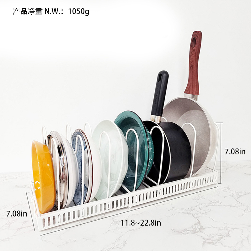 Hot Selling Kitchen Adjustable Organizer Pot Rack Pot Cover Holding Storage Shelf Lid Rack