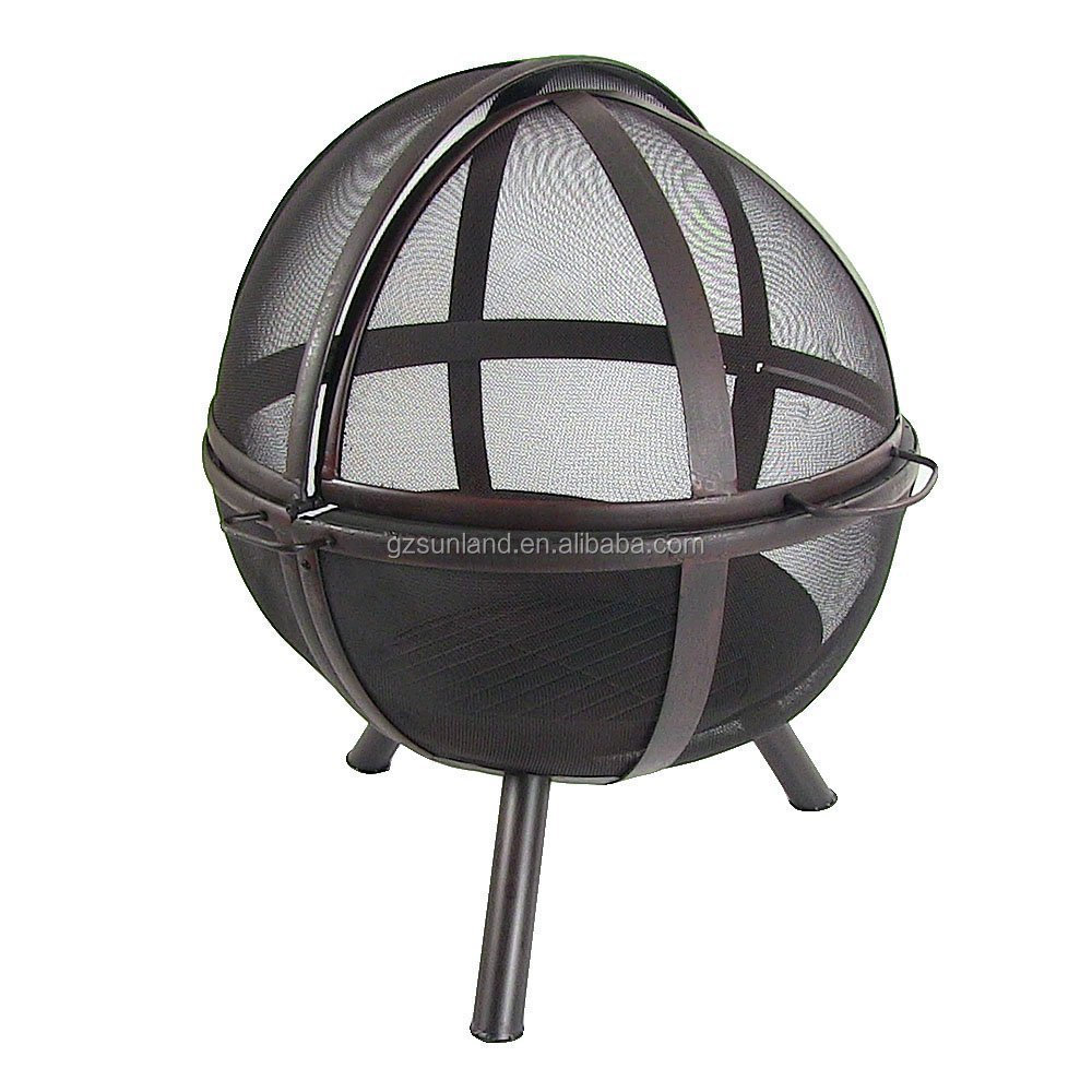 Patio Metal brasero sphere fire pit for outdoor fireplace wood burning