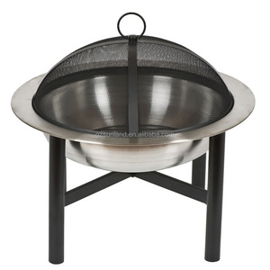 28 Inches fire bowl stainless steel outdoor round Fire Pit and log burner