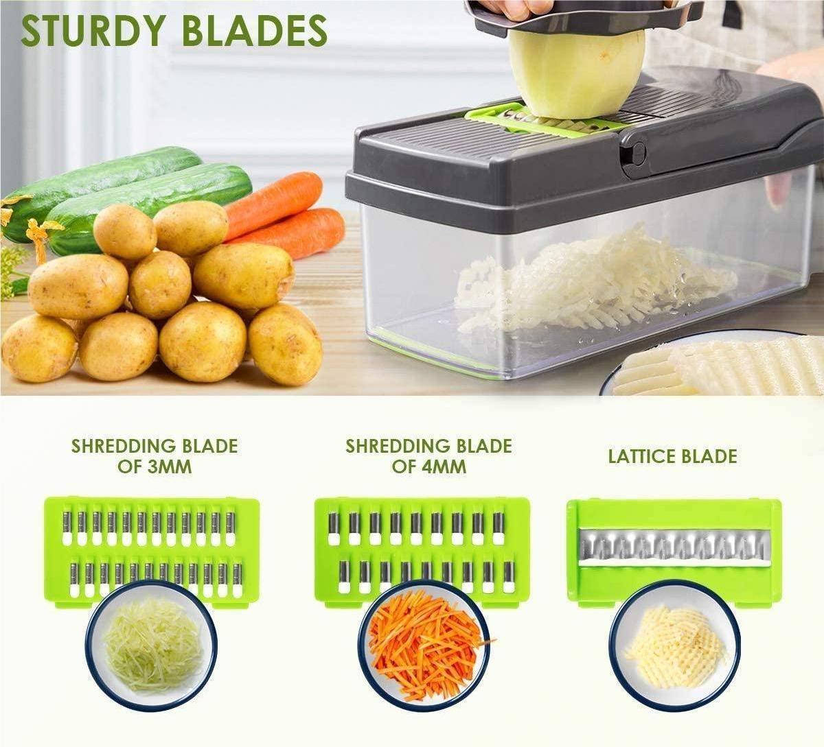 Kitchen accessories veggie slicer Multifunctional cutter nicer Food Dicer 12 in 1 vegetable chopper