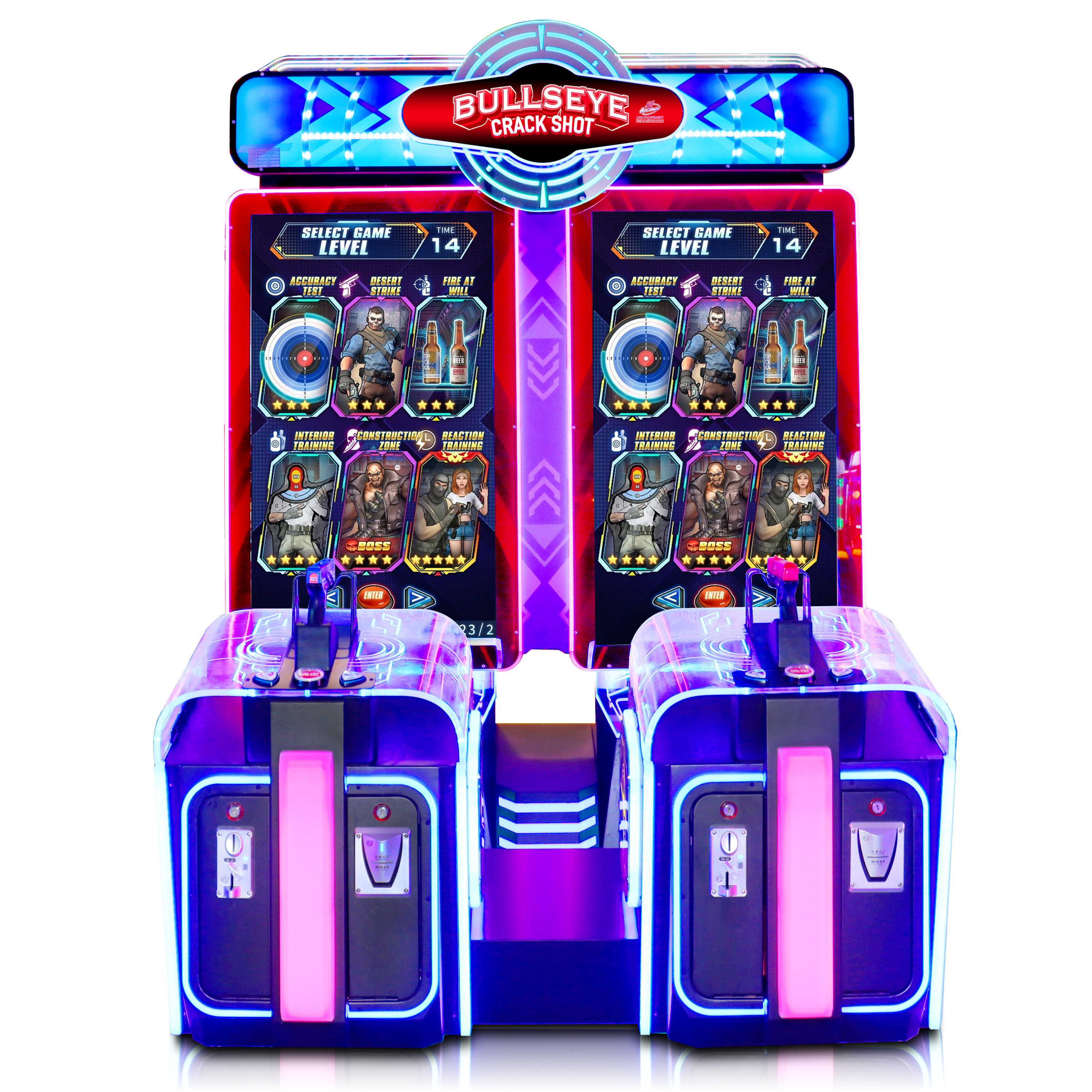 SUNMO Bullseye Crack Shot Arcade Game Redemption Machine PK Gun Shooting skill game  For Amusement Park