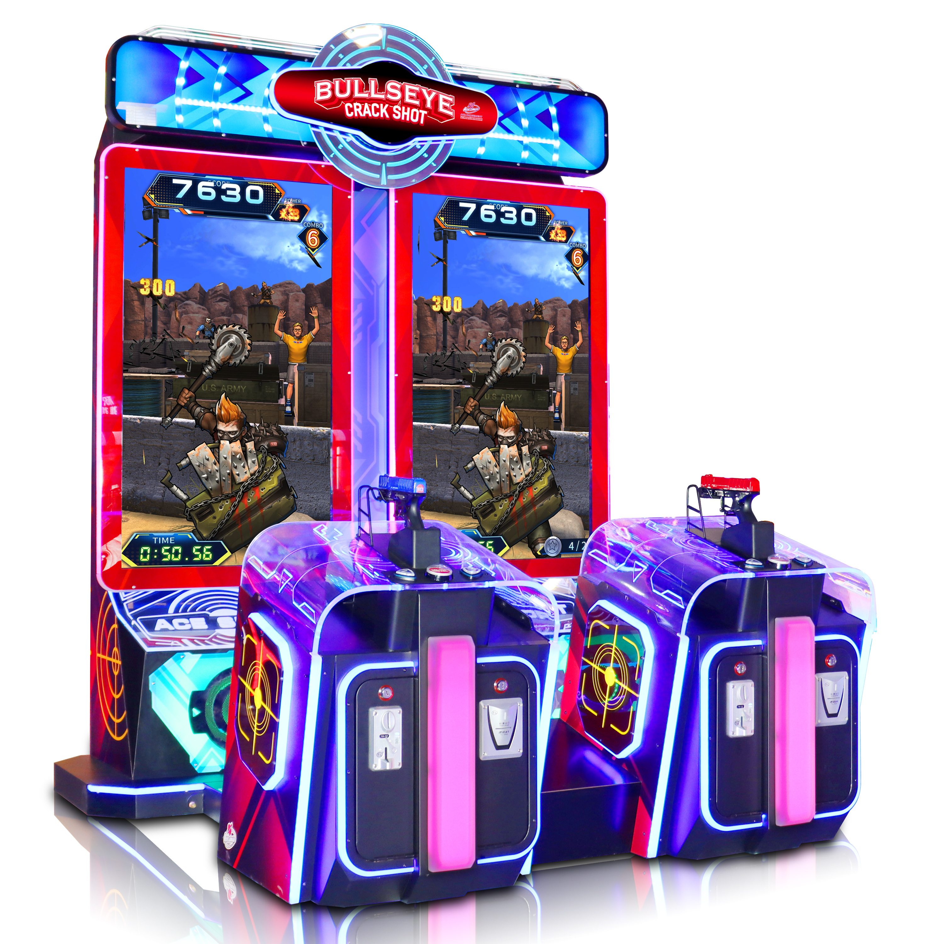 SUNMO Bullseye Crack Shot Arcade Game Redemption Machine PK Gun Shooting skill game  For Amusement Park