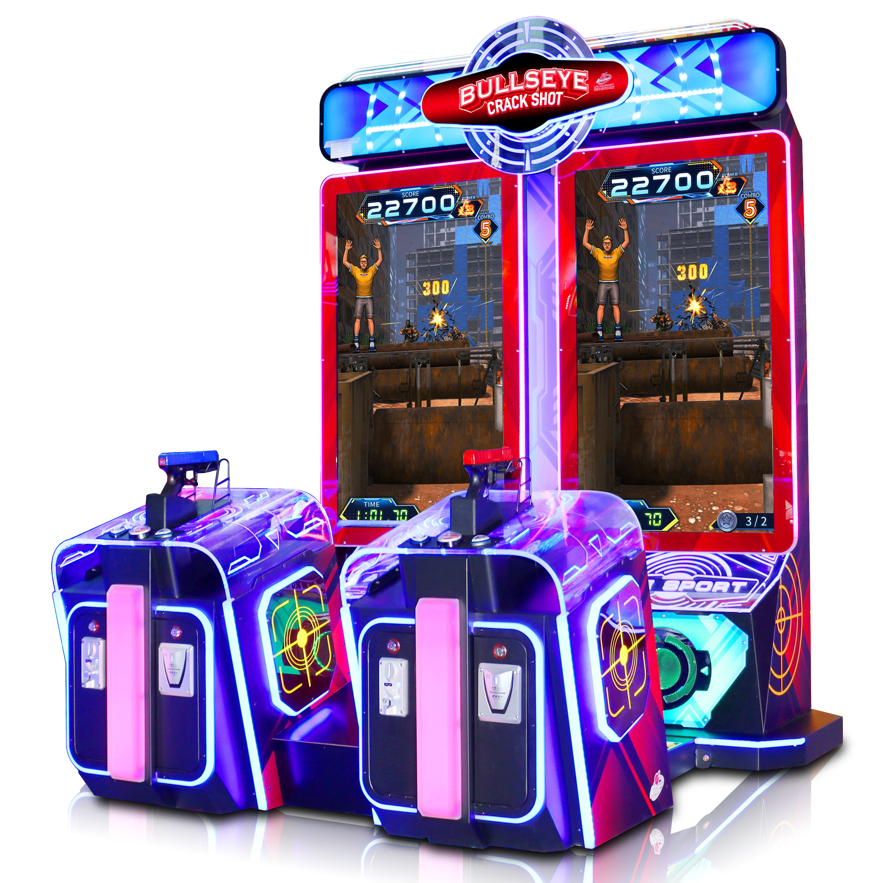 SUNMO Bullseye Crack Shot Arcade Game Redemption Machine PK Gun Shooting skill game  For Amusement Park