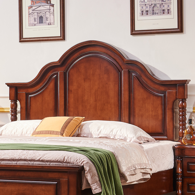 Bedroom Furniture Delicate Modern Style Master Bedroom Double Bed Solid  Wood Height Box Bed