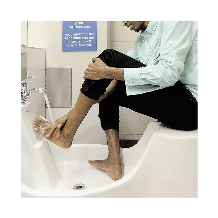 high quality muslim prayer basin acrylic material foot washing sink wudu ablution station for sale