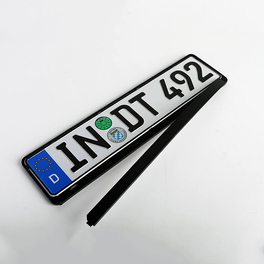 Black License Plate Frame Holder European Front License Plate Frame for Car SUV Trucks UTV