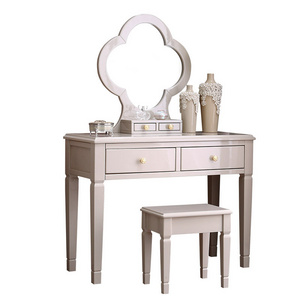 bedroom furniture nordic style solid wood vanity makeup dressing table with mirror