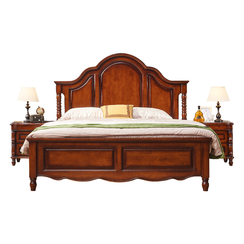 Bedroom Furniture Delicate Modern Style Master Bedroom Double Bed Solid  Wood Height Box Bed