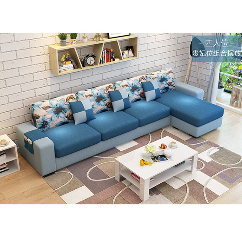 Modern Home Furniturel Corner Couch Chaise Longue Combination Living Room Fabric cloth art Sofa