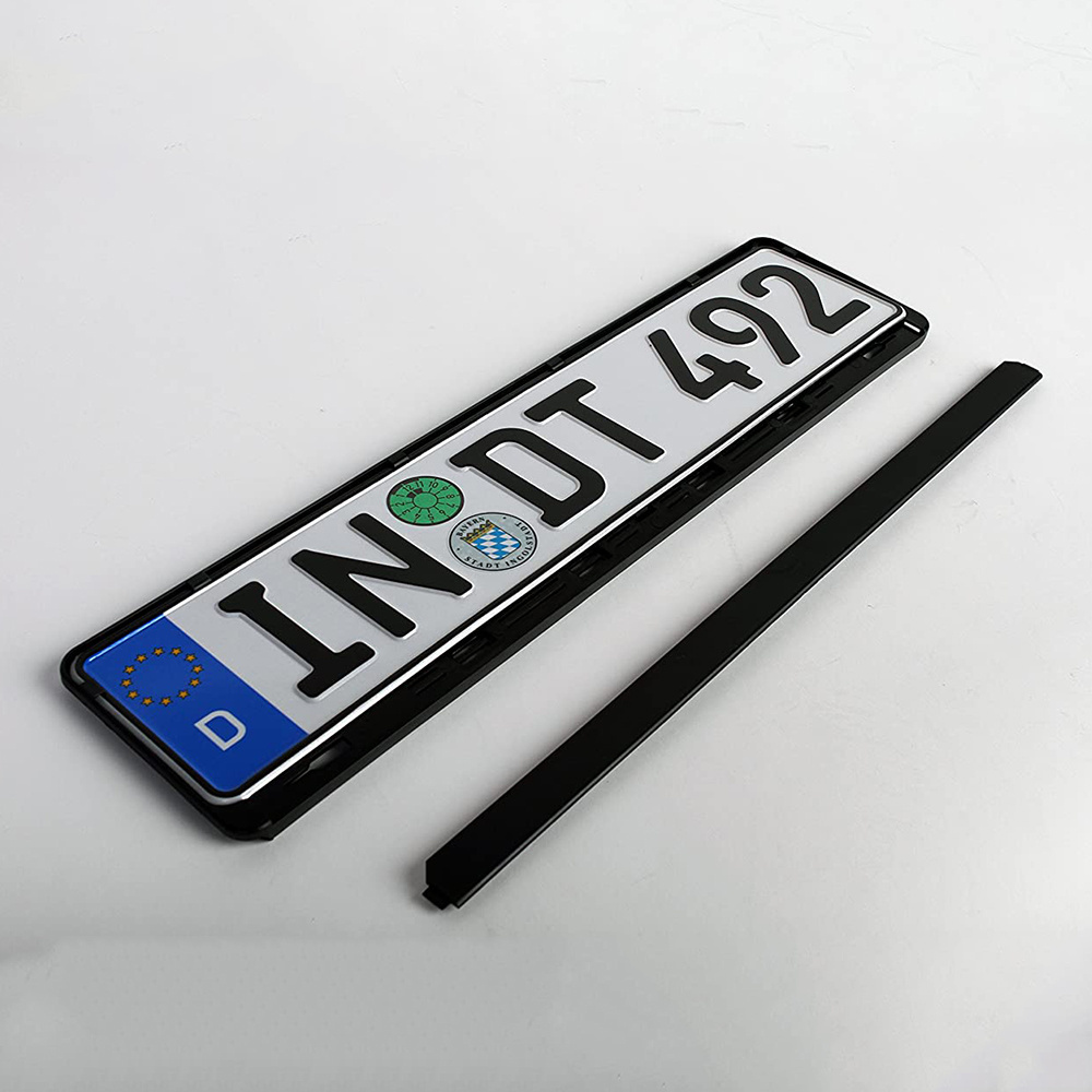 Black License Plate Frame Holder European Front License Plate Frame for Car SUV Trucks UTV