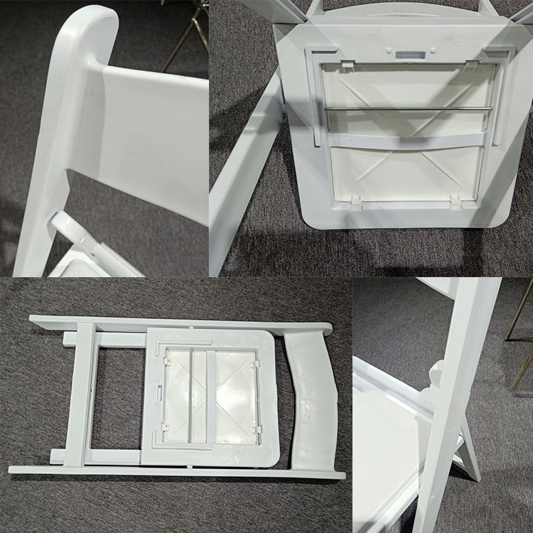 Outdoor White Padded Wedding Banquet Wimbledon Foldable Plastic Resin Folding Chairs for Events