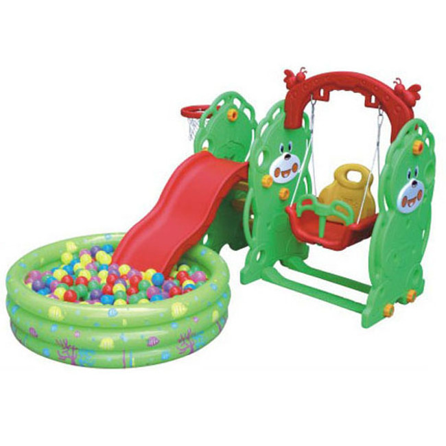 Promotion price big plastic cushioned tube playpen slides and swings for kids