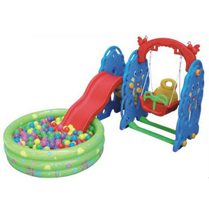 Promotion price big plastic cushioned tube playpen slides and swings for kids