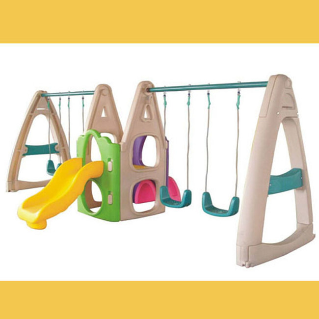 Mini playground equipment plastic swings and slides for children