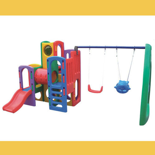 Mini playground equipment plastic swings and slides for children