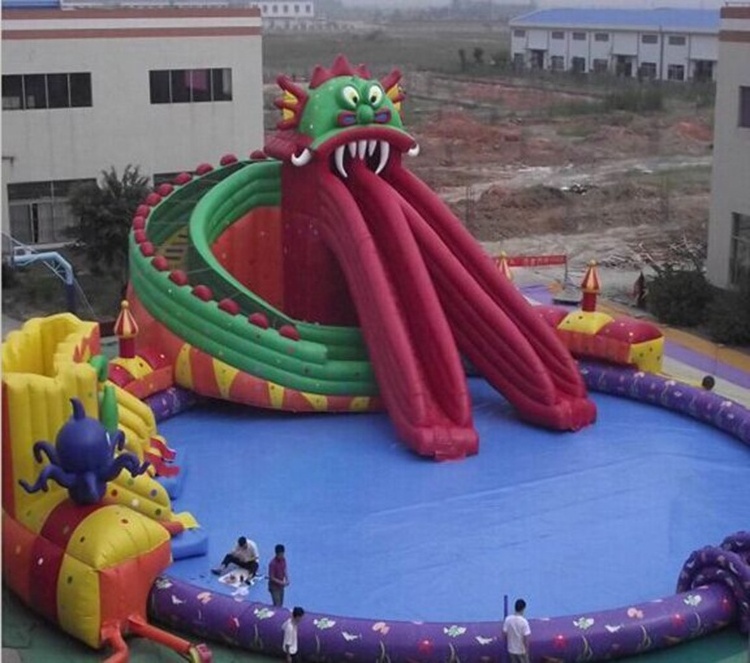 China wholesale kids party rental pool nip slip on a bounce houses water slide