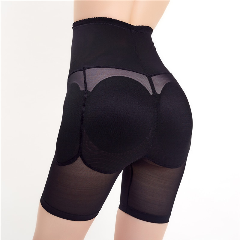 Invisible Removeable Silicone Buttock And Hip Padding Postpartum High Waist Panties Hip Enhancer Fajas Shorts Mesh Shapewear