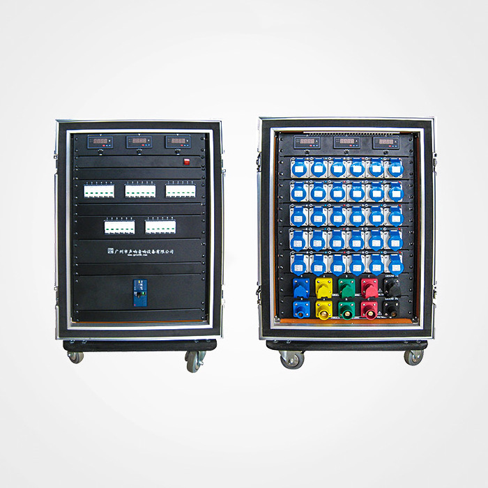 Outdoor use 30 channels power distribution box with 400 amp cam lock input & output and 16A 3pin Weipu Ceeform sockets