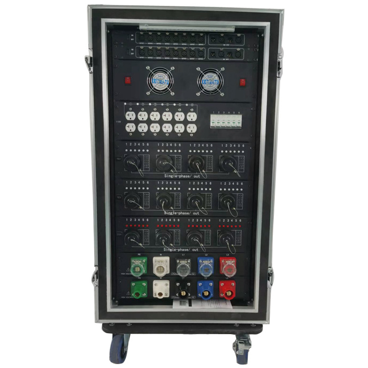 16U Pro audio shockmount power distro rack 3 phase power distribution box