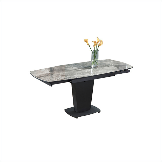 8 seats rotating expandable marble eating dining table