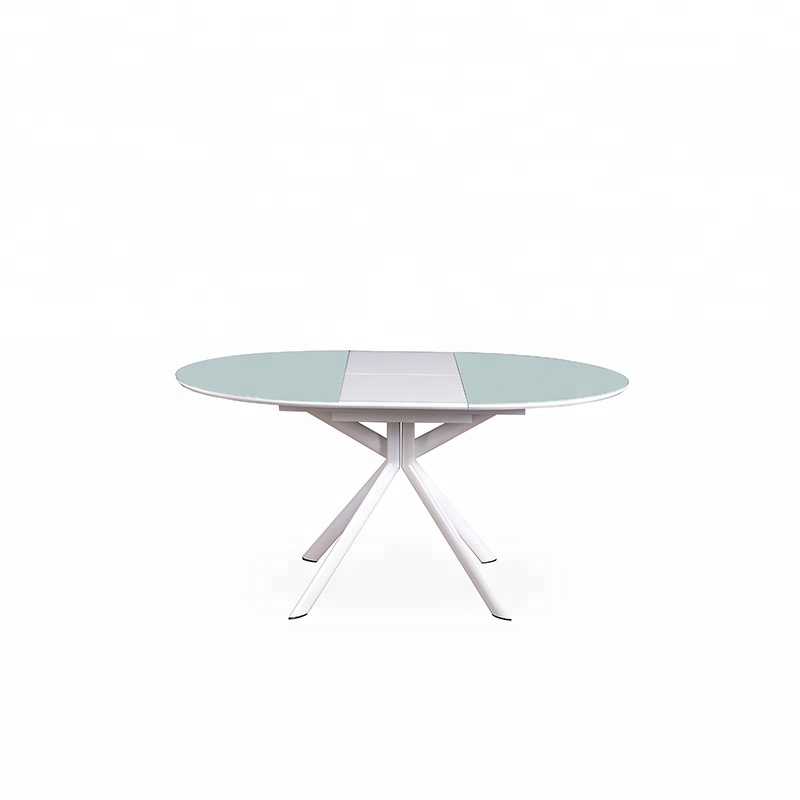 Luxury high quality multi-purpose dining table Extendable round glass table top folding for space saving living room furniture