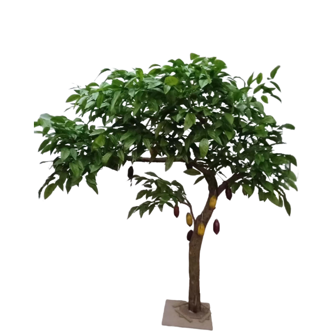 Simulation cocoa tree fruit tree custom green plants large floor bonsai garden decoration artificial cocoa tree