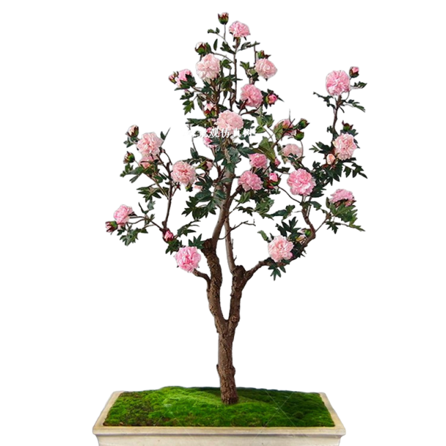 Artificial peony flower tree entrance  artificial flower tree floor decoration clothing shop window