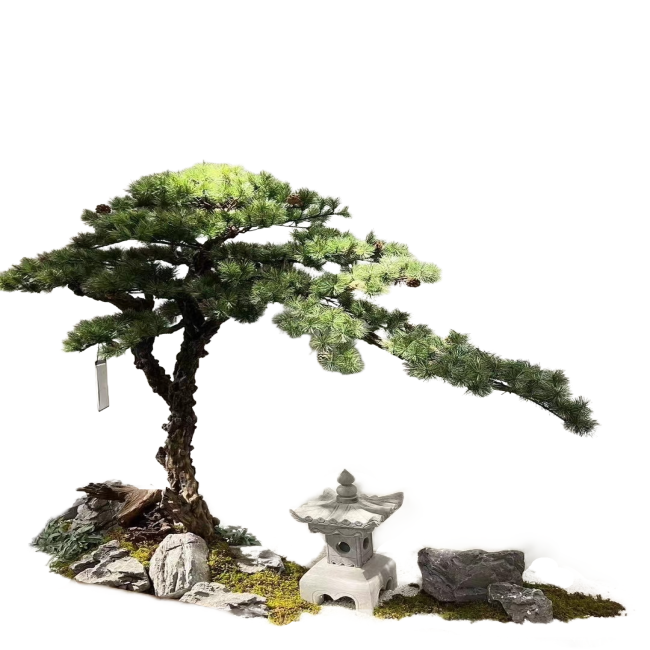 artificial pine tree FRP entrance landscape plastic green plant interior decoration fiberglass dry landscape