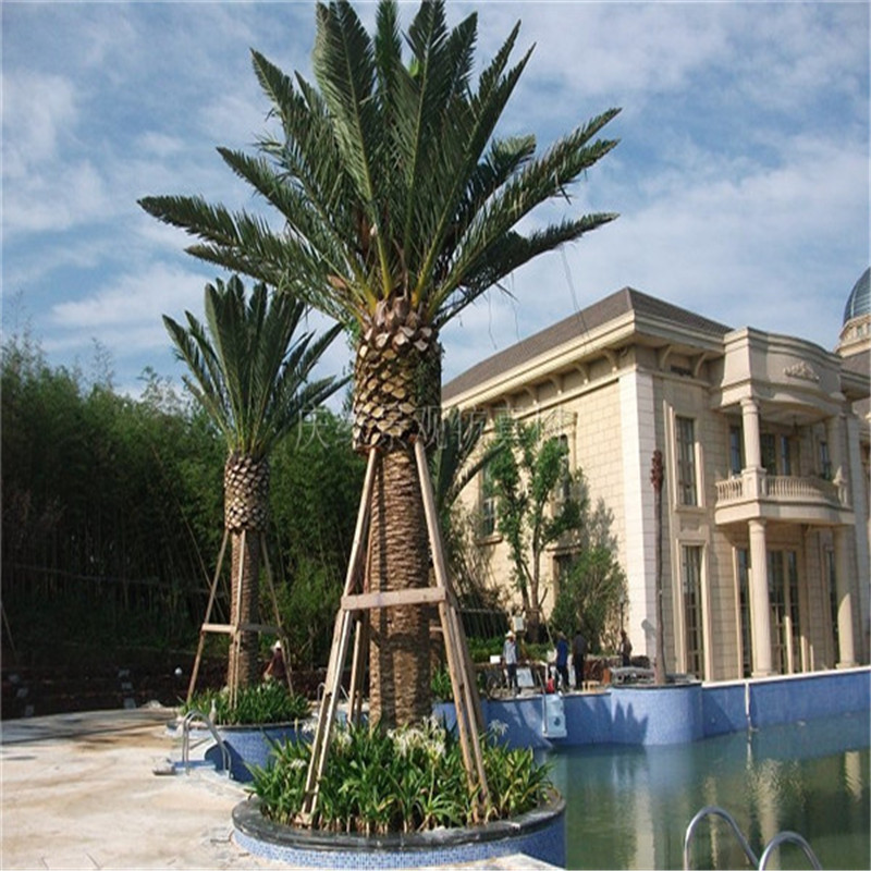 Low-cost artificial outdoor palm 3m coconut palm wholesale outdoor fiberglass artificial palm for sale