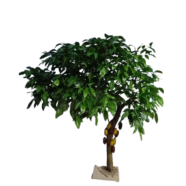 Simulation cocoa tree fruit tree custom green plants large floor bonsai garden decoration artificial cocoa tree