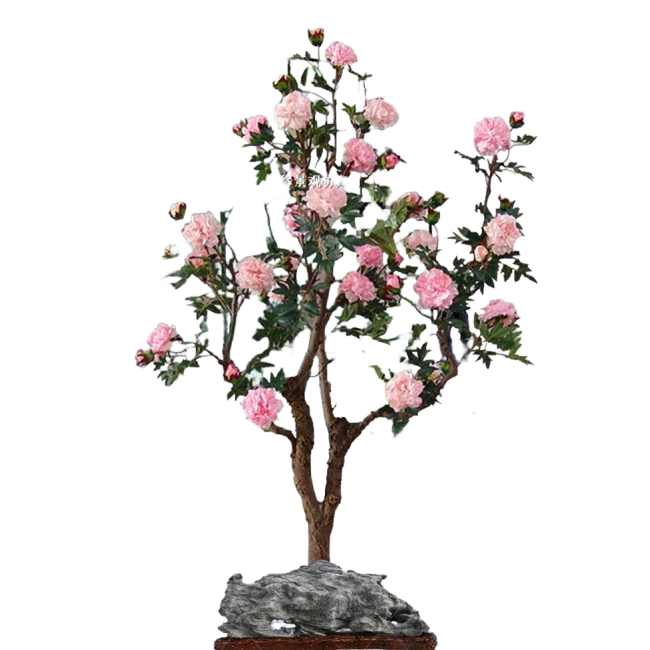 Artificial peony flower tree entrance  artificial flower tree floor decoration clothing shop window