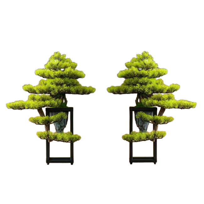 artificial pine tree FRP entrance landscape plastic green plant interior decoration fiberglass dry landscape