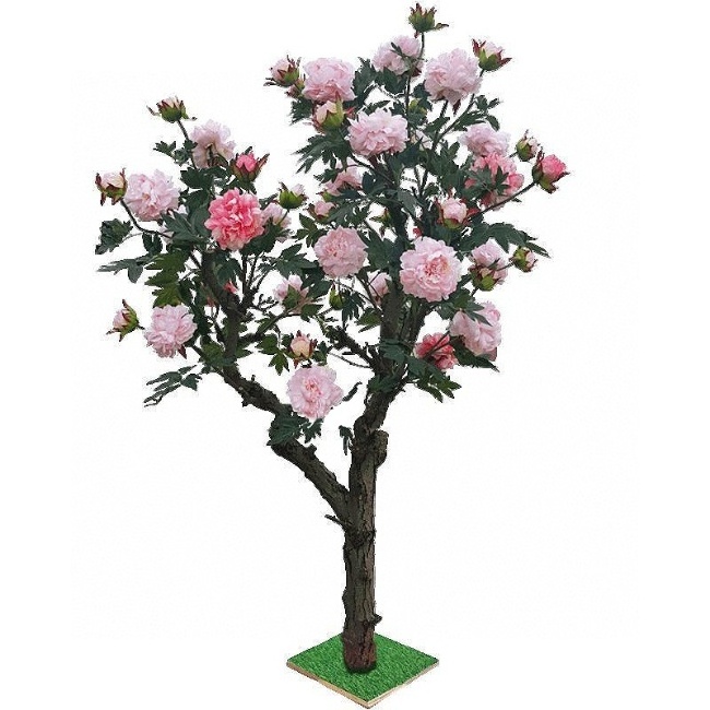 Artificial peony flower tree entrance  artificial flower tree floor decoration clothing shop window