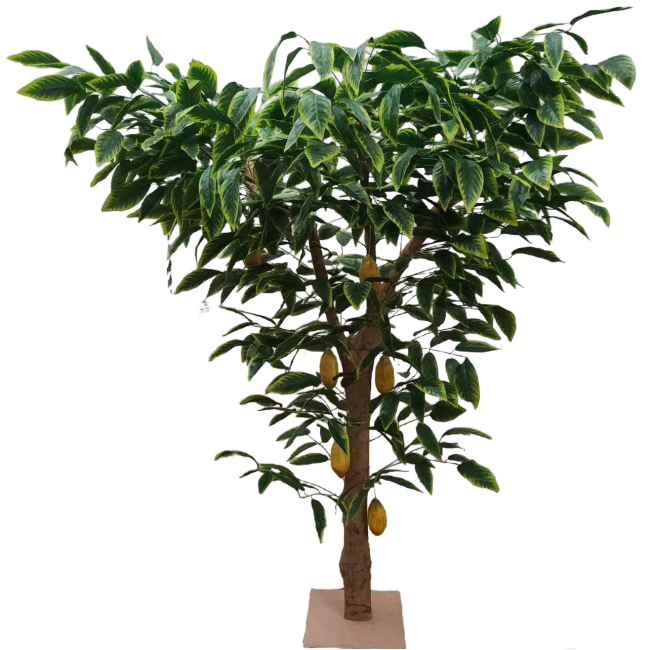 Simulation cocoa tree fruit tree custom green plants large floor bonsai garden decoration artificial cocoa tree