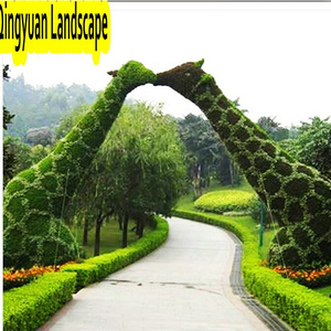 garden landscape decorative giraffe and deer animal shape plant with wire topiary frames