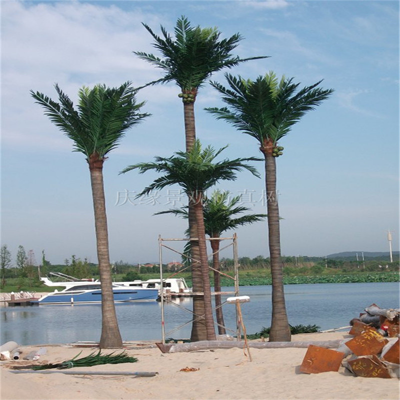 Low-cost artificial outdoor palm 3m coconut palm wholesale outdoor fiberglass artificial palm for sale