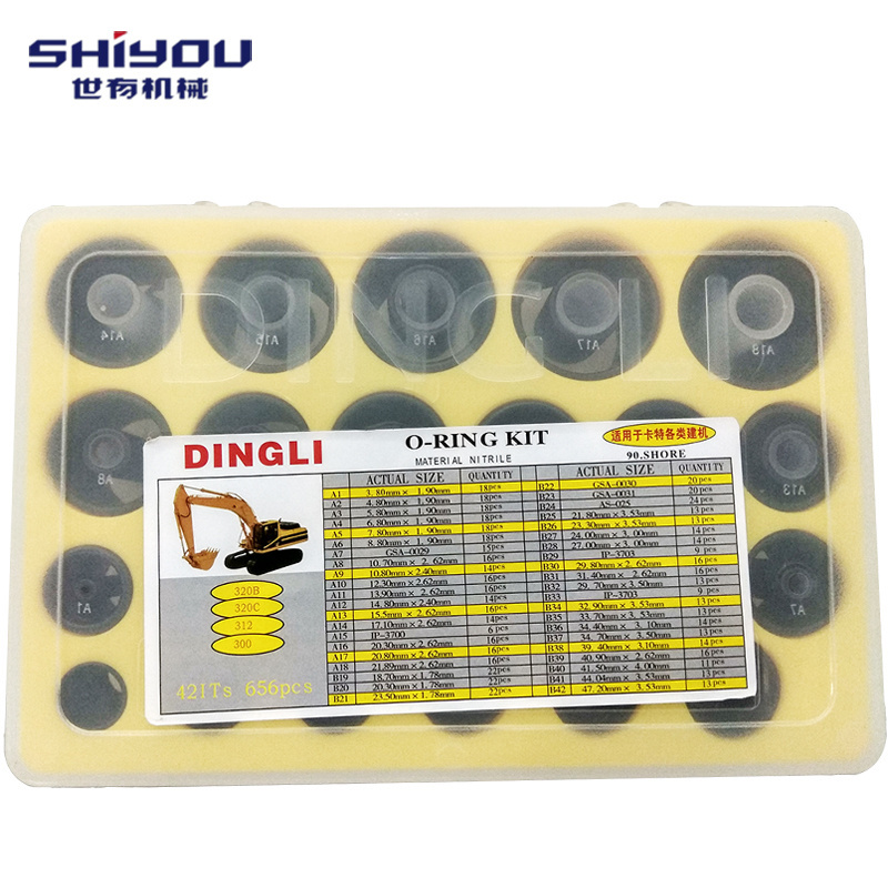 DINGLI 626PCS Excavator O-Ring Sealing Set Repair Box Assorted O Ring Seal Kit