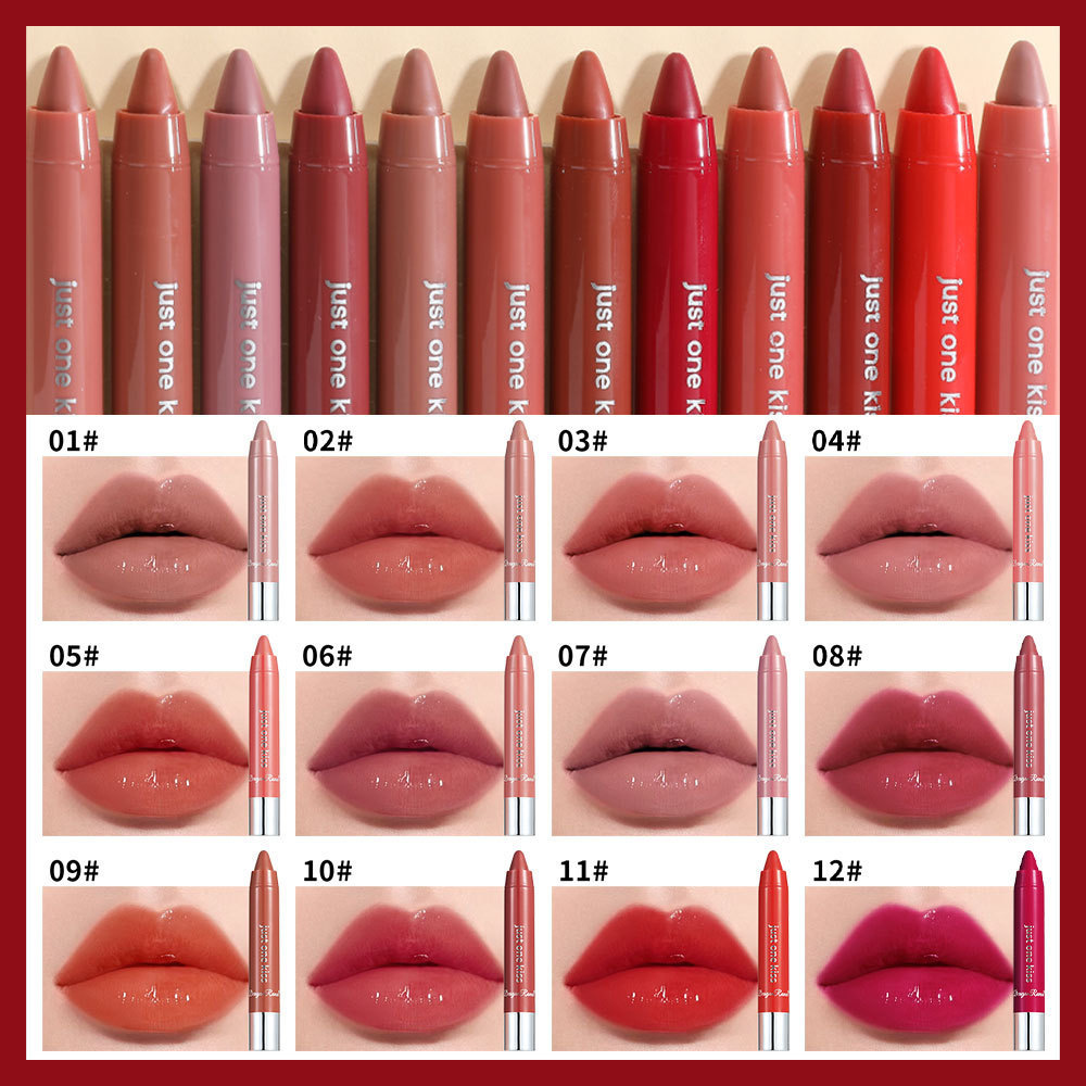 Private Label Matte Crayon Lipstick Waterproof Long Lasting Red Lipstick makeup pen with different shades of lipstick Lip Crayon