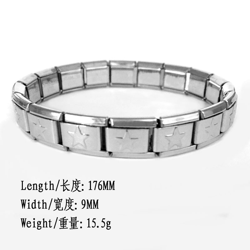 DIY Heart Star Italian Charms Factory Wholesale Stainless Steel Bracelets Of Italian Charms For Women Men