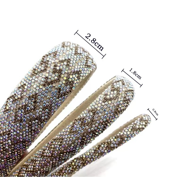 Rhinestone Sandals Upper Material Bling Shoe Decoration Slipper Semi Finished Knit Shoes Upper