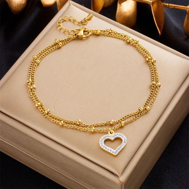 Custom Anklet Jewelry Ankle Chain Bracelets Tarnish Free Waterproof Gold Plated Heart Butterfly Anklets For Women Non Tarnish