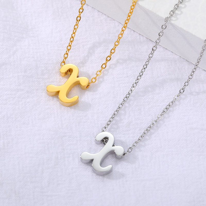 2023 Stainless Steel Letter Initial Pendant Necklace 304 PVD Plating Hollow Initial Necklace 18K Gold Plated Stainless Steel