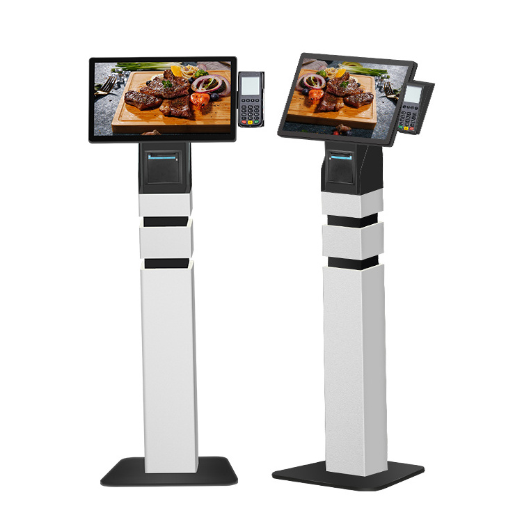 smart free stand payment terminal self service touch screen kiosk with printer