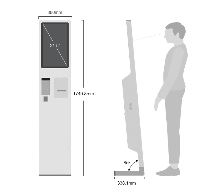 Floor stand touch screen hotel automatic payment terminal kiosk cash check in self-service terminal kiosk for sale