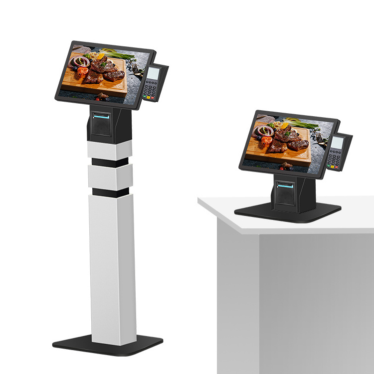 smart free stand payment terminal self service touch screen kiosk with printer