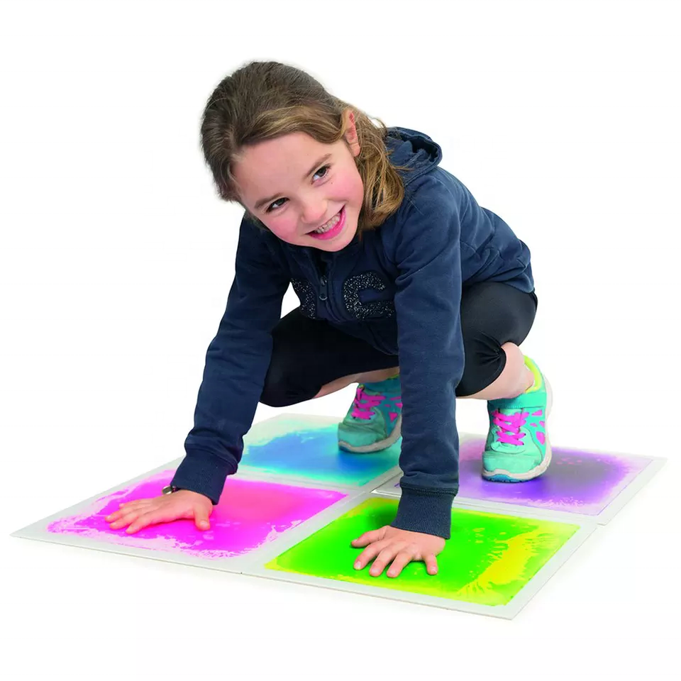 Original Manufacturer Nontoxic PVC Liquid Sensory Tactile Mat Indoor Kids Room Play Educational Toys Sensory Tile Carpet Floor