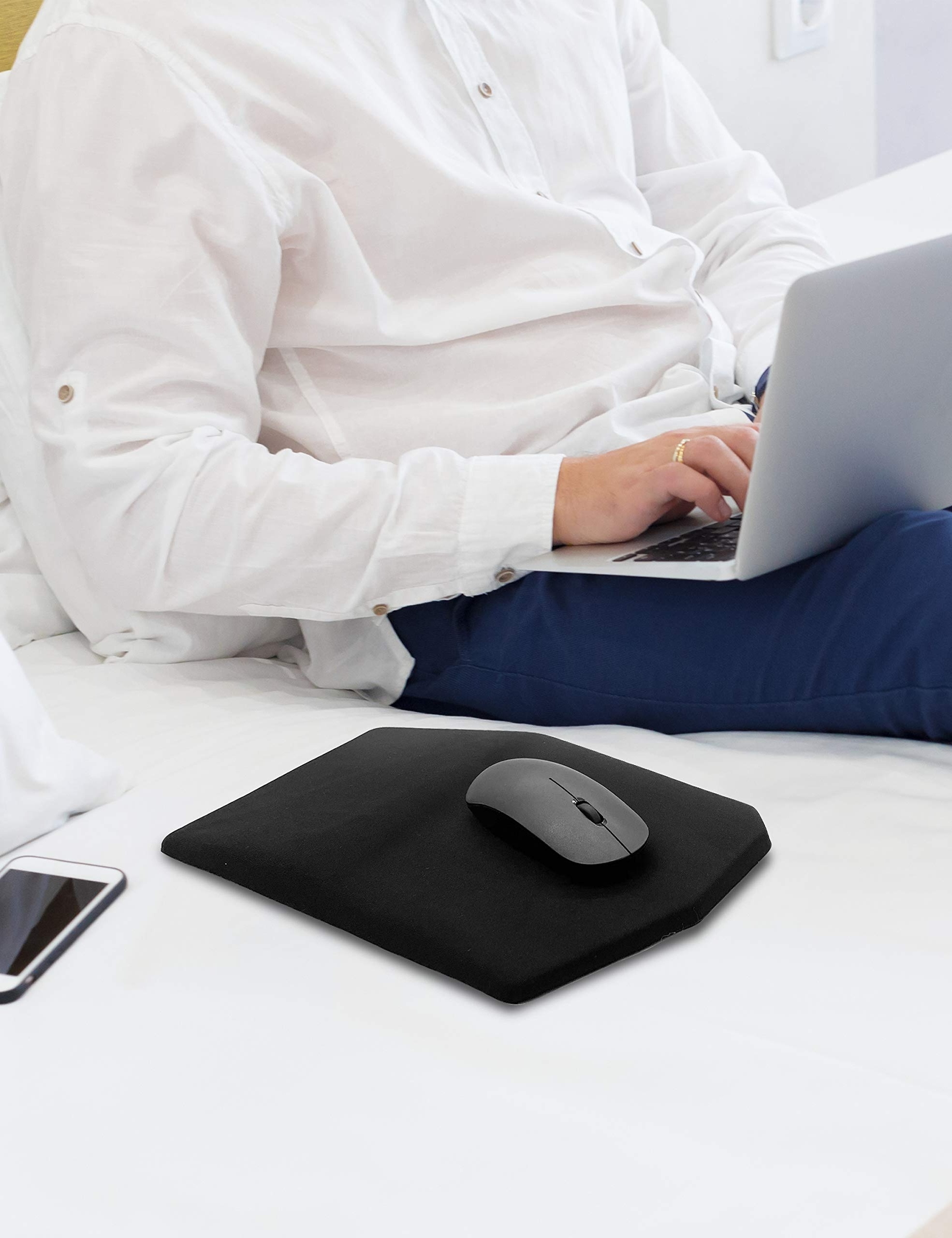 Ergonomic Thick Mouse Pad with Wrist Rest Support to Relief Carpal Tunnel Pain, Entire Memory Foam with Non-Slip PU Gel Base