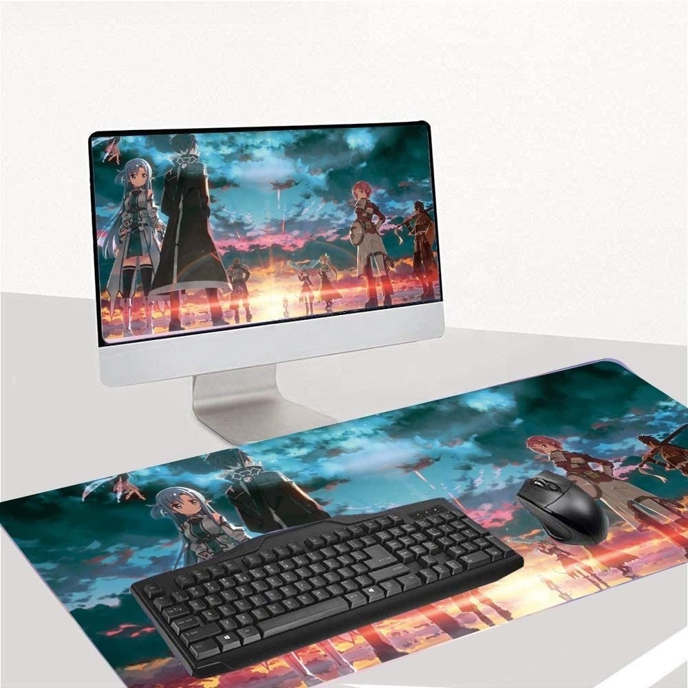 Cheap anime girl unique lock edge anime computer game bulk mouse pad