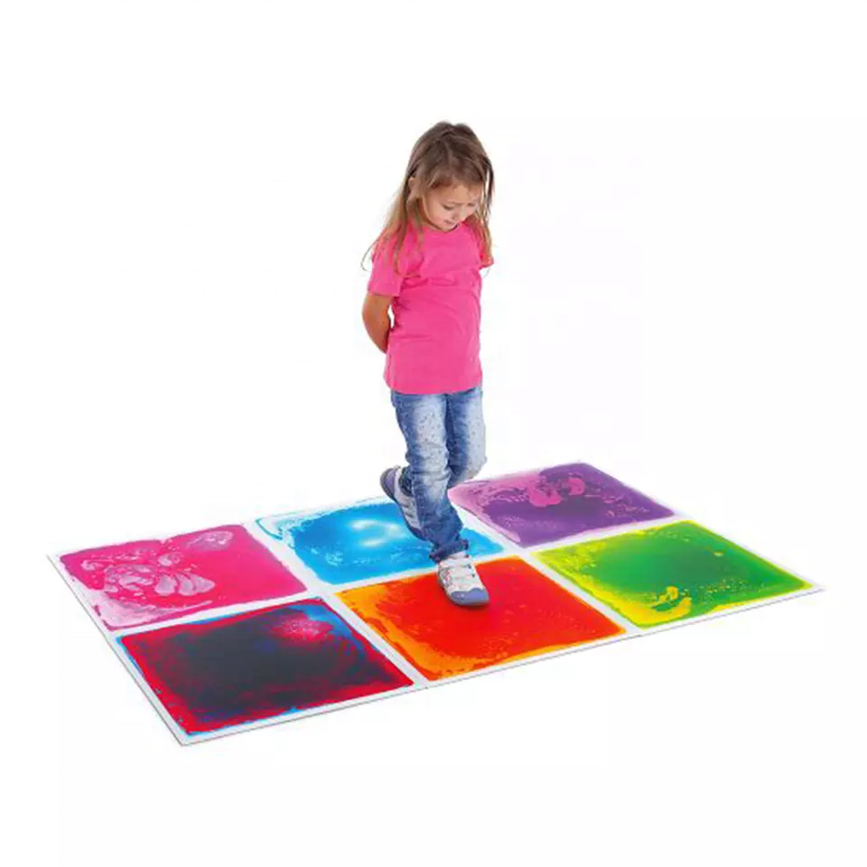 Original Manufacturer Nontoxic PVC Liquid Sensory Tactile Mat Indoor Kids Room Play Educational Toys Sensory Tile Carpet Floor