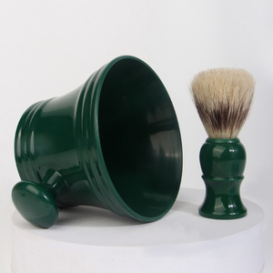 Factory Wholesale Shaving Bowl kit Ceramic Soap Mug Shave Bowl With Handle Custom Plastic Shaving Brush set